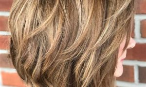 Honey Brown Bob with Medium Textured Layers | Haircut for thick hair